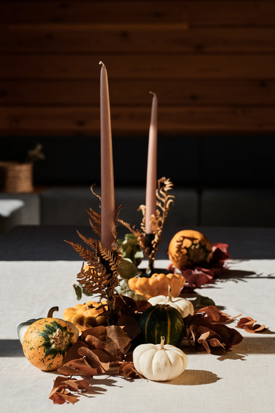 Decorative Candles in Autumn Theme